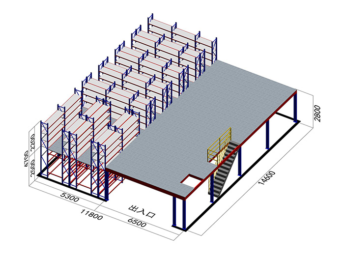 阁楼货架平台效果图
